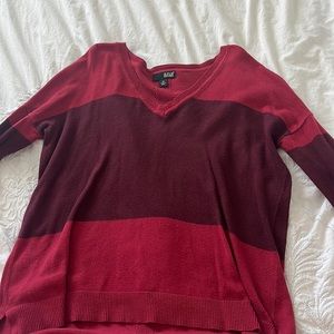 red and maroon strip sweater